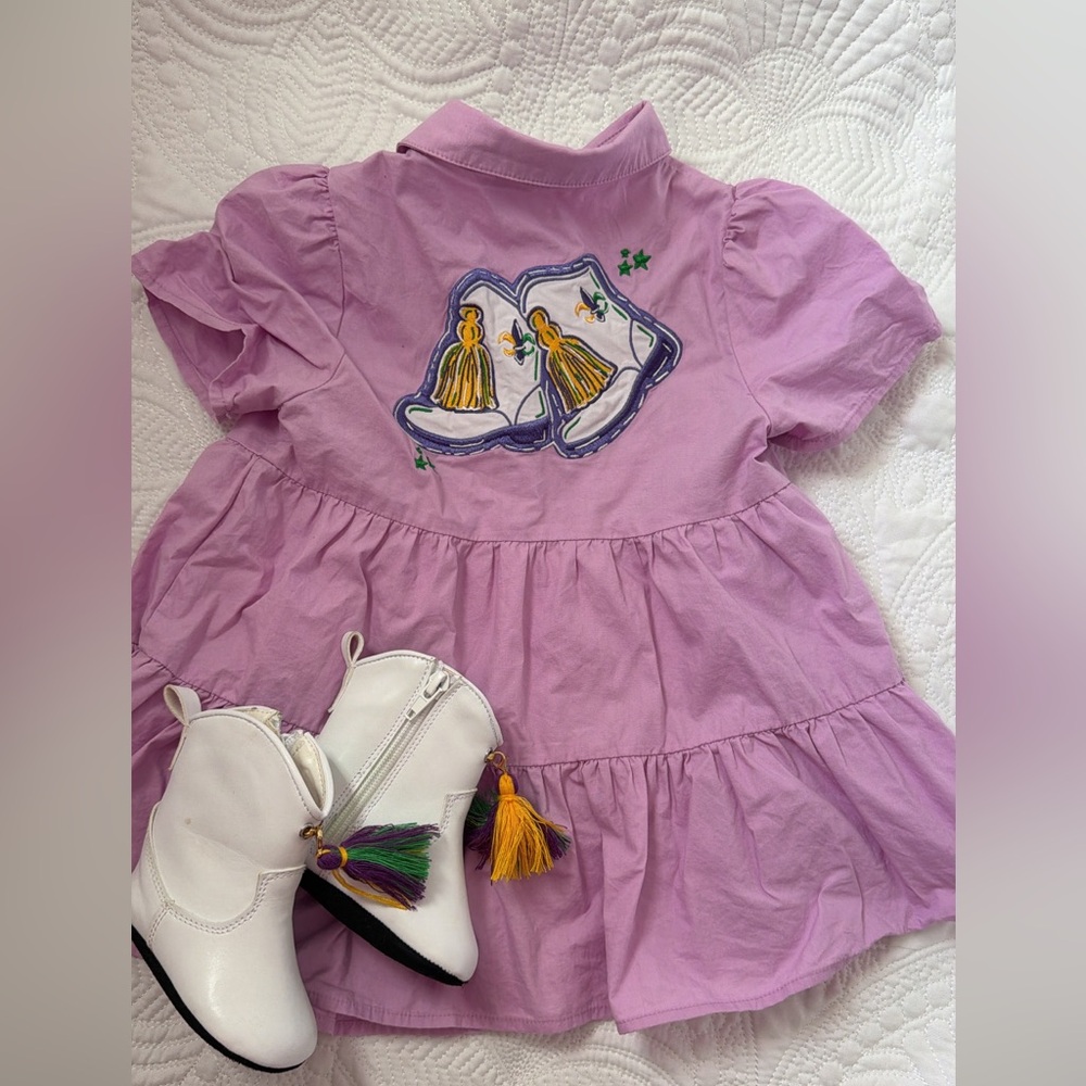Mardi Gras dress with boots!